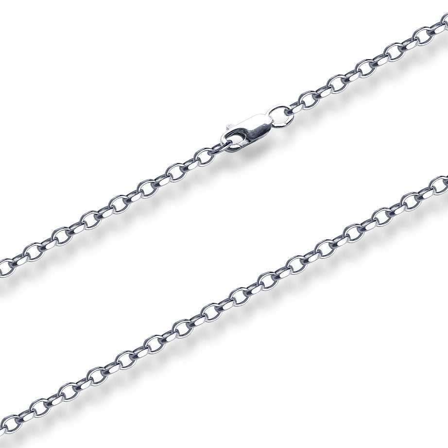 Argentium Ovale Belcher Kette 2.3mm (46cm Länge) aus 940er Argentium Silber