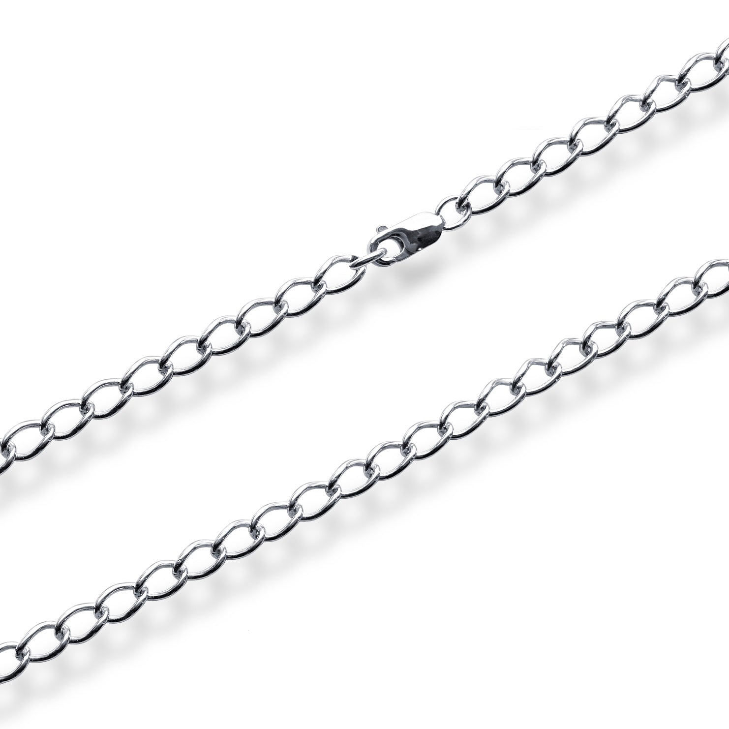 Argentium 960 Curb Kette 3mm in 46cm Länge