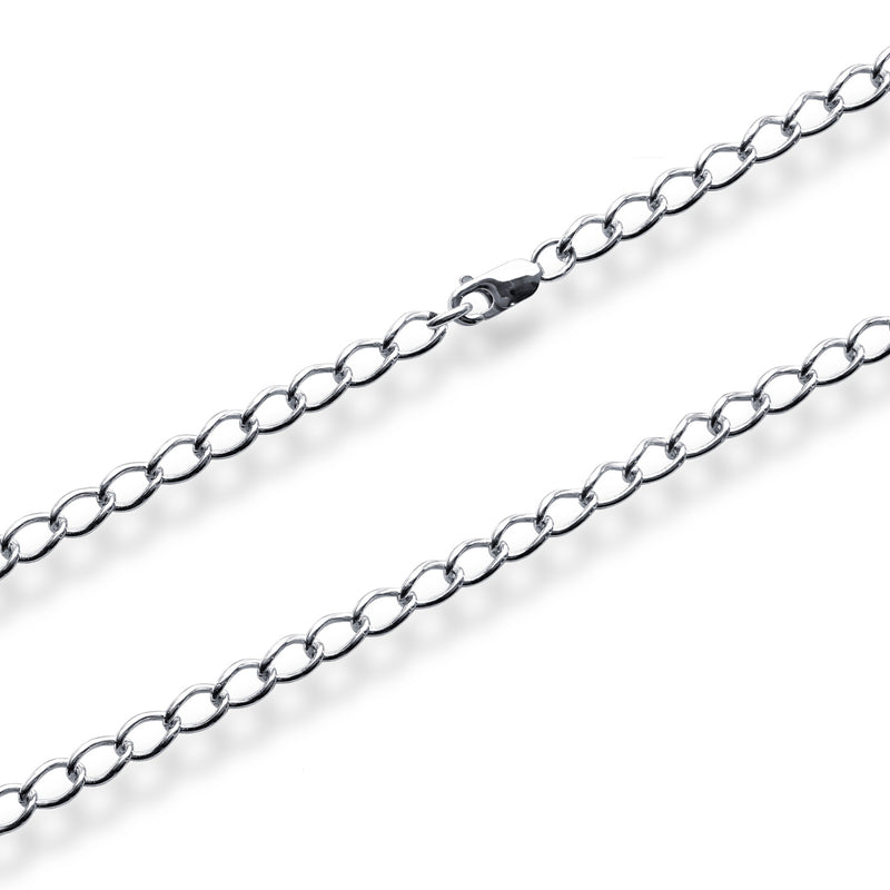 Argentium 960 Curb Kette 3mm in 46cm Länge