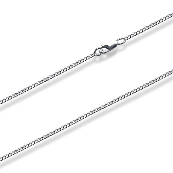 Argentium 960 Hammered Curb Kette 1,2mm in 46cm Länge
