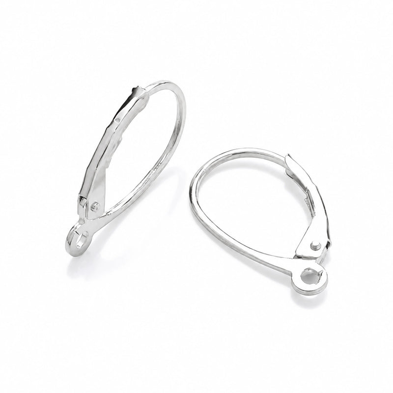 Argentium Brisuren Ohrhaken mit Öse aus 940er Argentium Silber, Paar