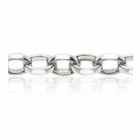 Argentium 960 Hammered Belcher Kette oval 2,3mm in 46cm Länge