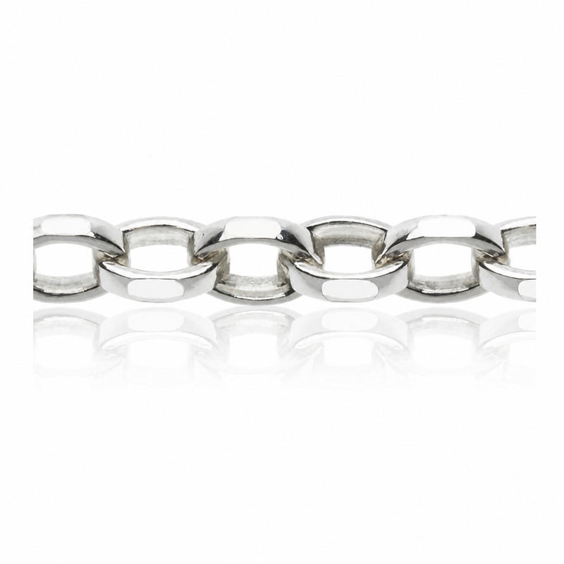Argentium 960 Hammered Belcher Kette oval 2,3mm in 46cm Länge